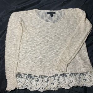 Forever 21 lace trim sweater